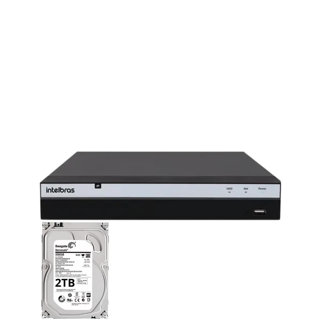 Gravador Intelbras Nvd 3316 16 Canais Full Hd Ip 4k Nvd 3316 Com Hd 2tb Instalado