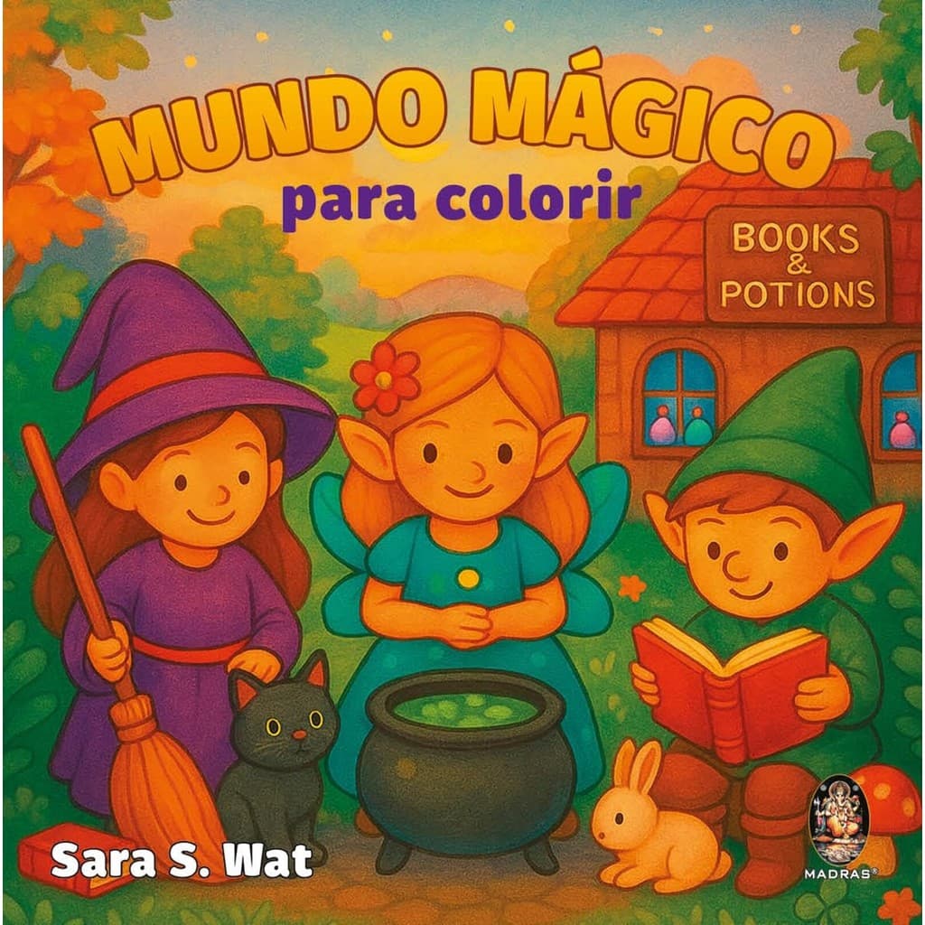 Livro - Mundo Mágico Para Colorir: Para Colorir, por Sara S. Wat - Editora Madras