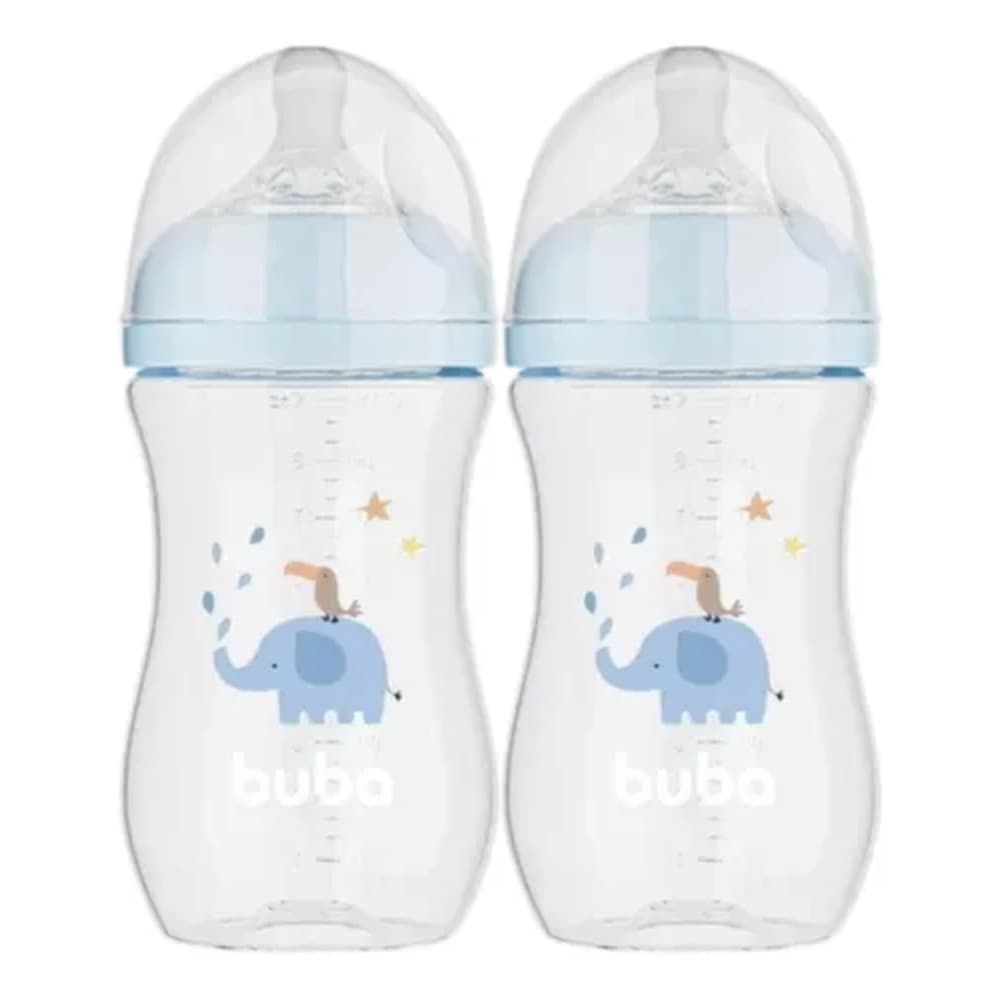 KIT C/ 2 MAMADEIRAS EASY FLOW ELEFANTE AZUL 270ML