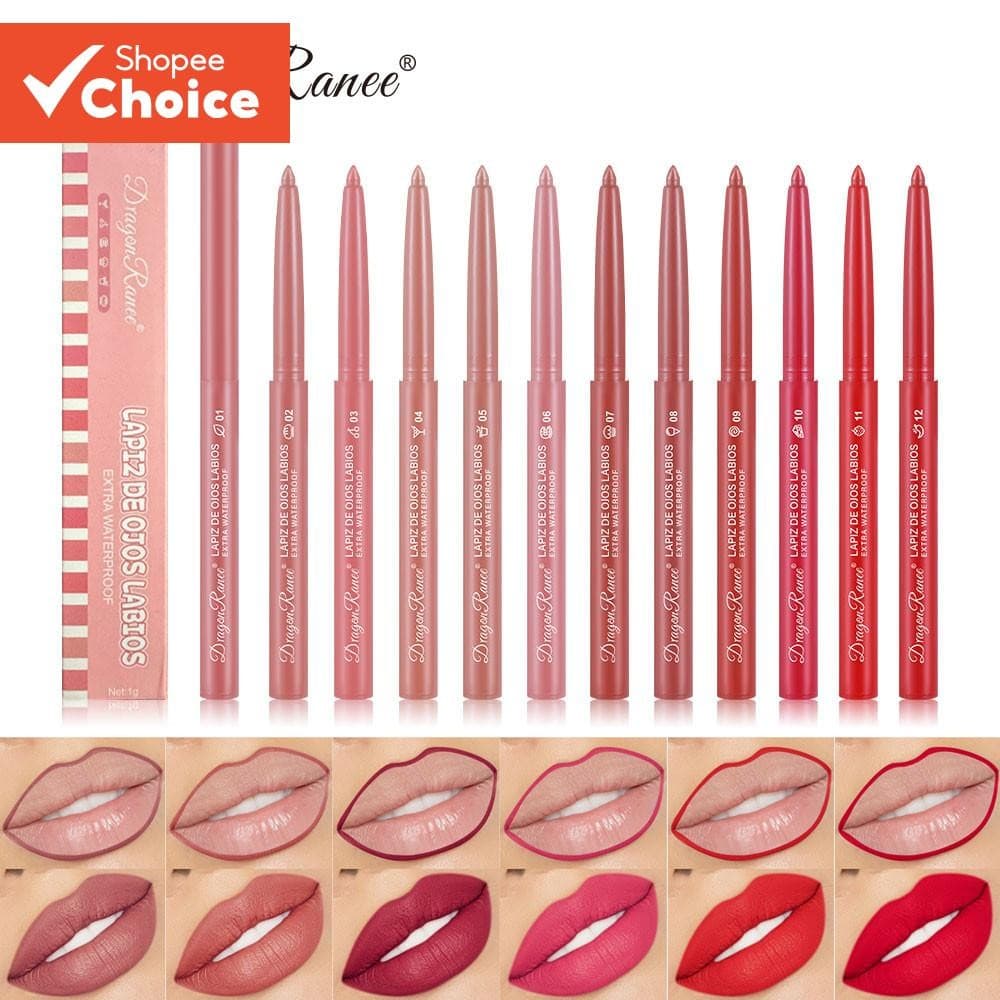 Caneta Batom Vermelho Marrom Escuro à Prova d'Água Longa Duração Fosco Feminino