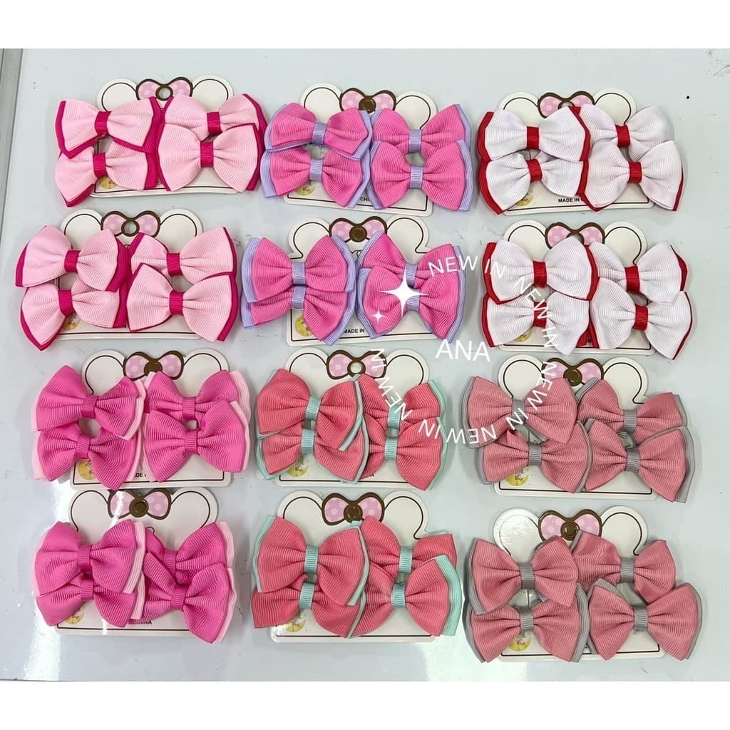 ANA1108 Laço para Cabelo Infantil  Kit 8  Bico Pato  5.5 Cm