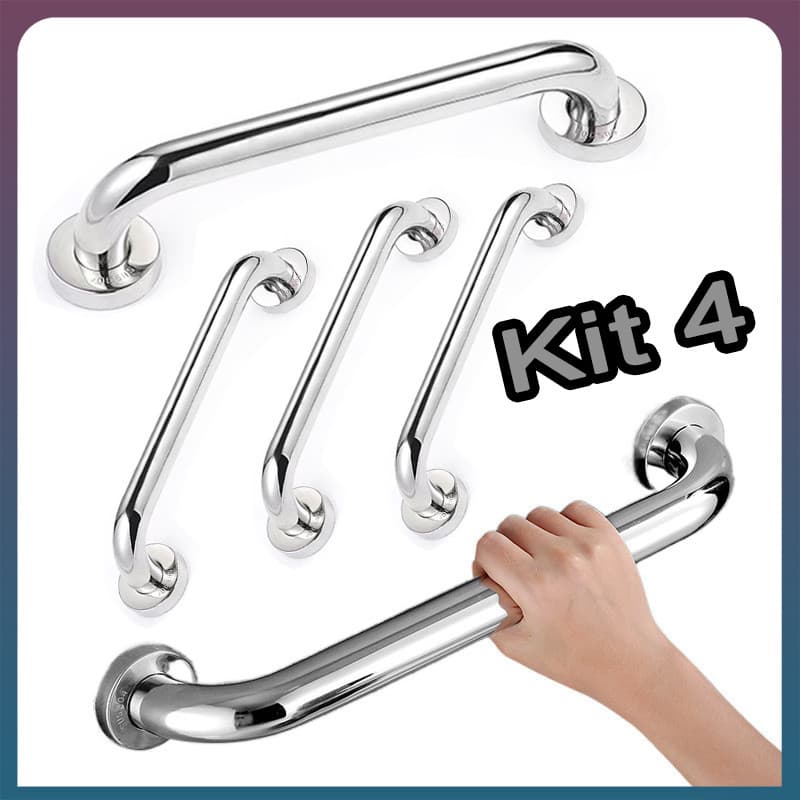 Kit 4 Barras 60cm Alças Suporte De Apoio Idoso E Deficiente Apoio De Idoso Para Banheiro PRONTA ENTREGA