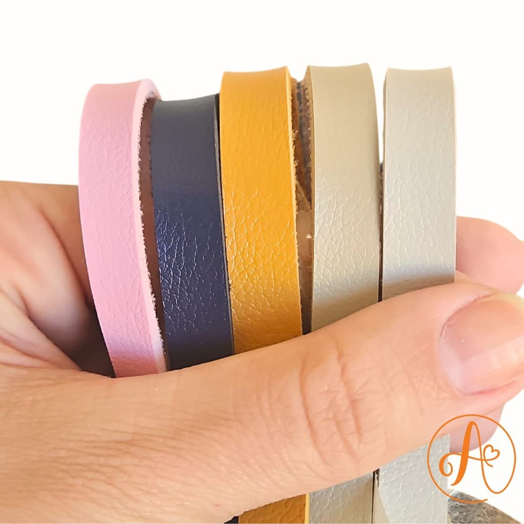 5 Metros Tira de Couro Ecológico Montana- 1cm de Larg. (11 CORES DISPONÍVEIS)