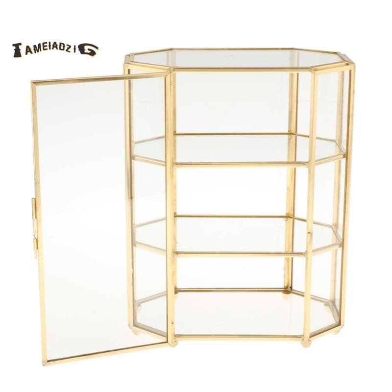 Caixa De Joias De 3 Camadas , Organizador De Maquiagem De Vidro , Multifuncional , Vitrine Para Penteadeira , Decoração 