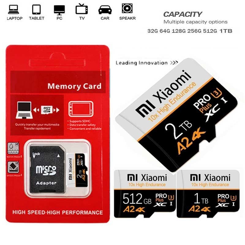 Cartão Micro TF SD De Memória Extremo 2TB 128GB 1TB 512GB 256GB U3 V30 Cartões Flash Grandes Para Telefone Laptops PC MA