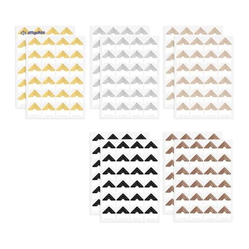 240 Peças De Cantos De Fotos Para Scrapbooking , Adesivos De Canto De Foto Dourados , Montagem Autoadesivos