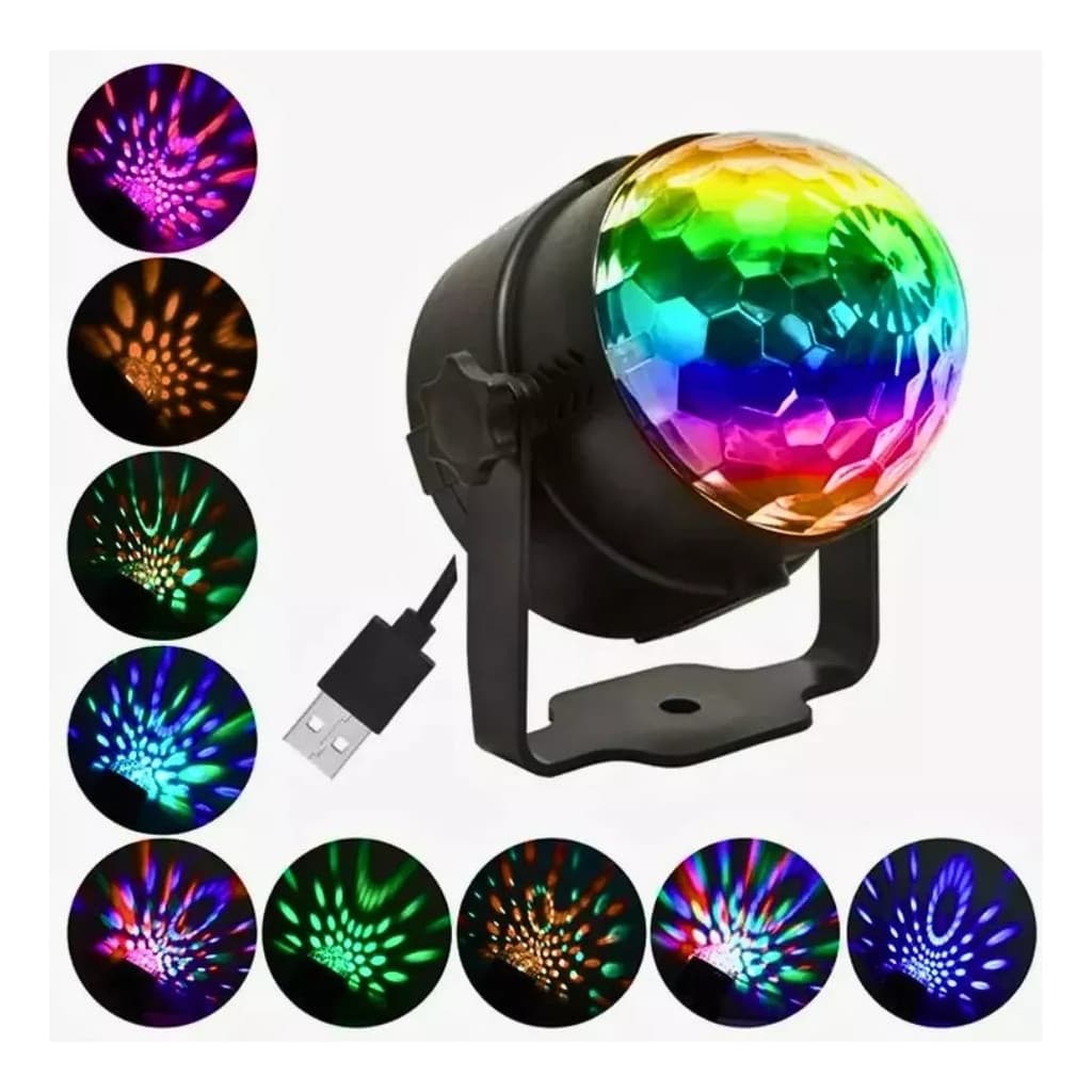 Bola Maluca Mini Globo Luz Led Rgb Led20 Para Carro Casa Festa LEY2146