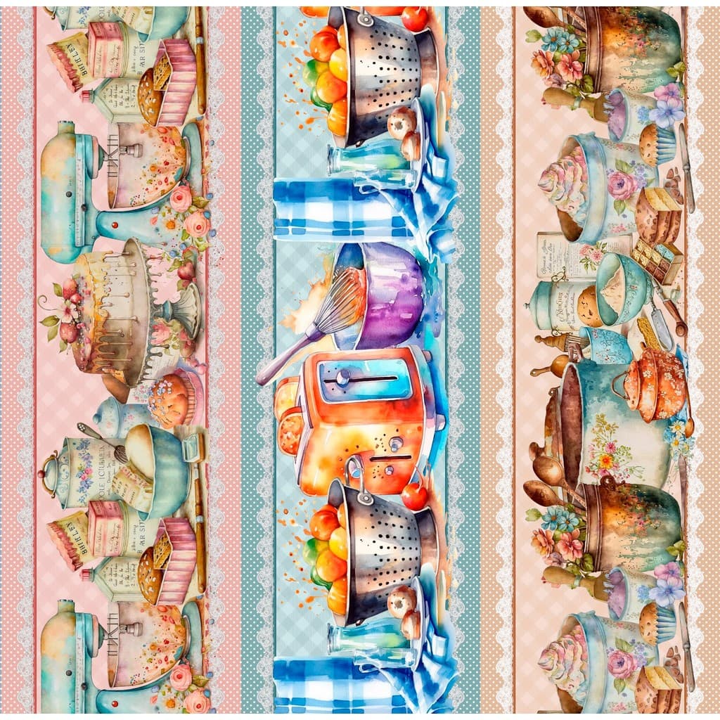 Tricoline Digital Barrado Kitchen - 98883 - 55cm x 1,50mt