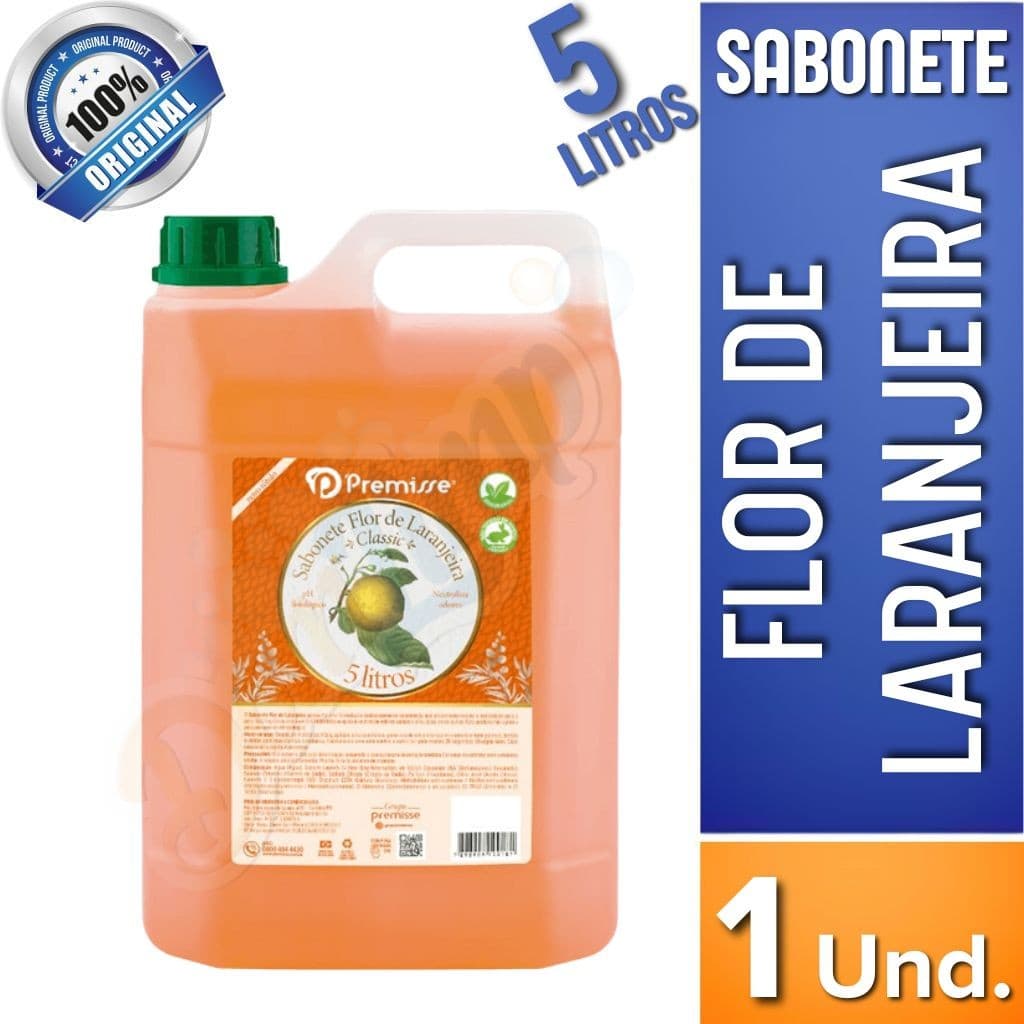 Sabonete Líquido Premisse Flor de Laranjeira 5L Refil para Saboneteira Antisséptico Higiene Banheiro