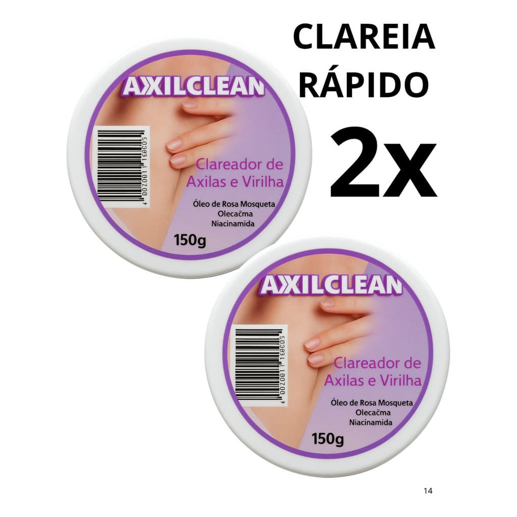 Kit 02 Super Clareador De Axilas E Virilha Axilclean 150 Gr