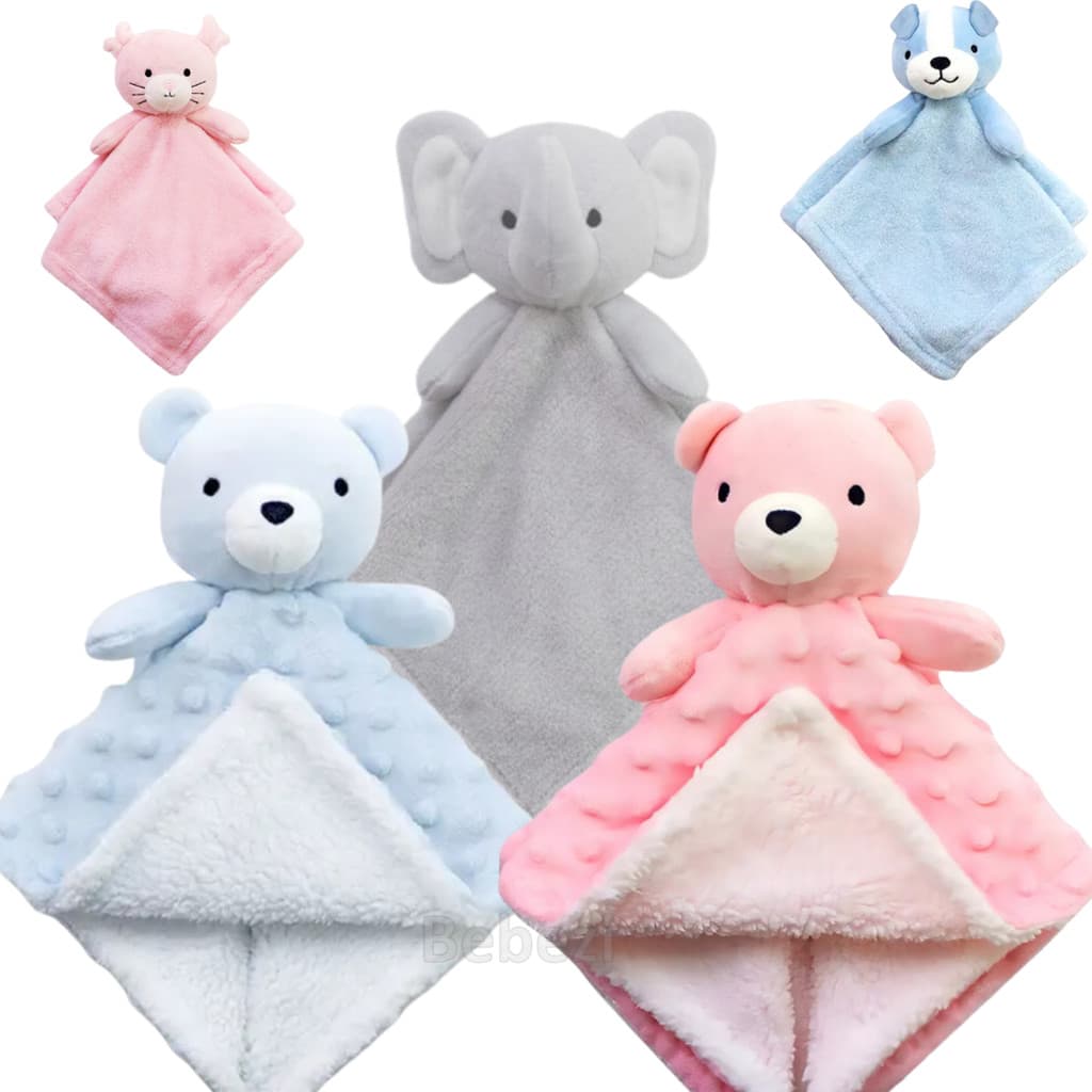 Naninha Bebê Premium Hipoalergênica - Bichinhos Pelúcia Paninho de Dormir - Envio imediato