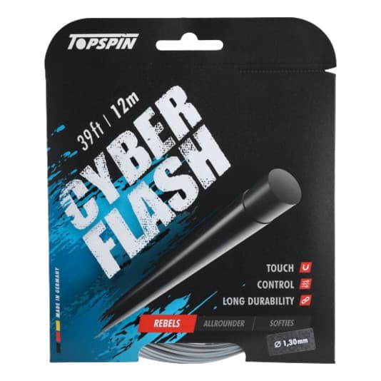 Set De Corda De Raquete 12m De Topspin Cyber Flash 1.30(1.3 mm,Prata)