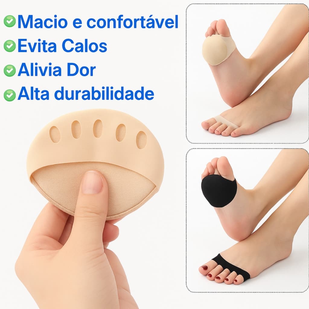 Kit Pares Protetor Almofada Para Antepé Salto Alto Dança Metatarso Ergonômico Conforto Dos Pés