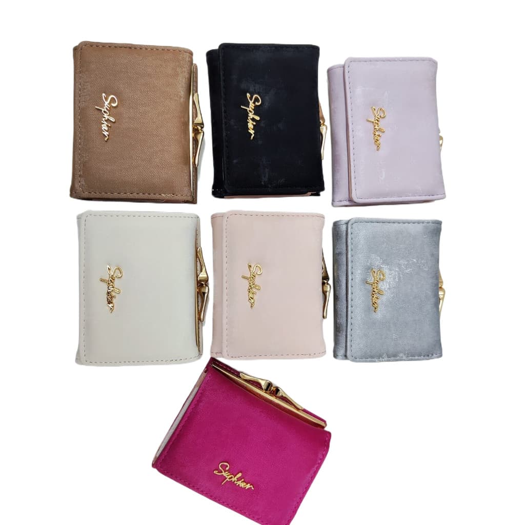 Porta Cartões Notas  Moedas e CNH Carteira Feminina 4 em 1 em Couro Camurça