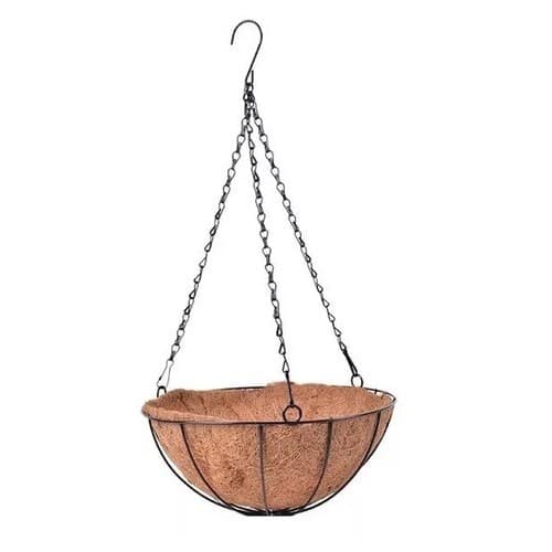 Vaso Pendurar 35cm Pendente Ferro Fibra Coco Jardim Decoração