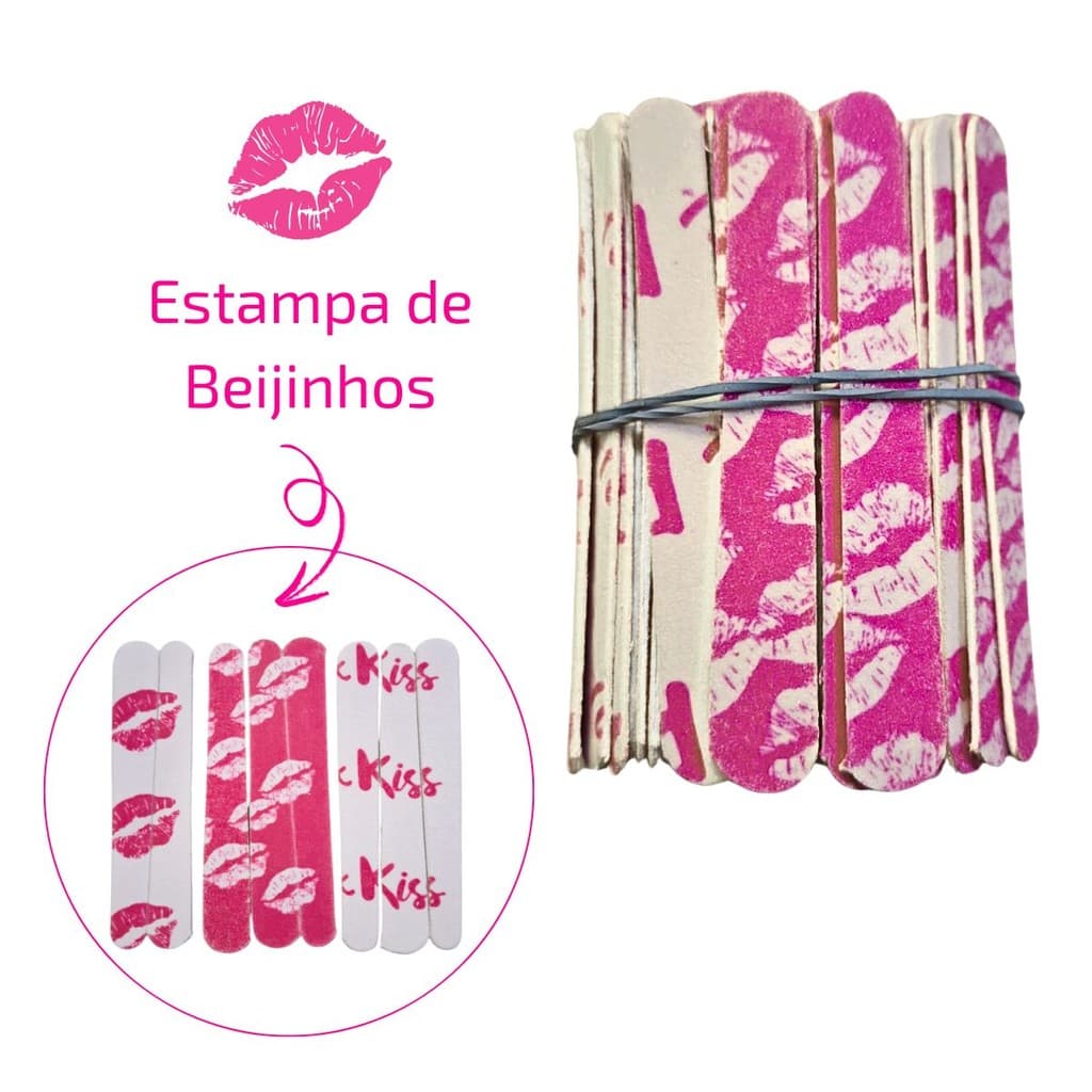 Pacote com 100/200/300/400 Mini Lixas de Unhas Beijinho 9cm Landh's