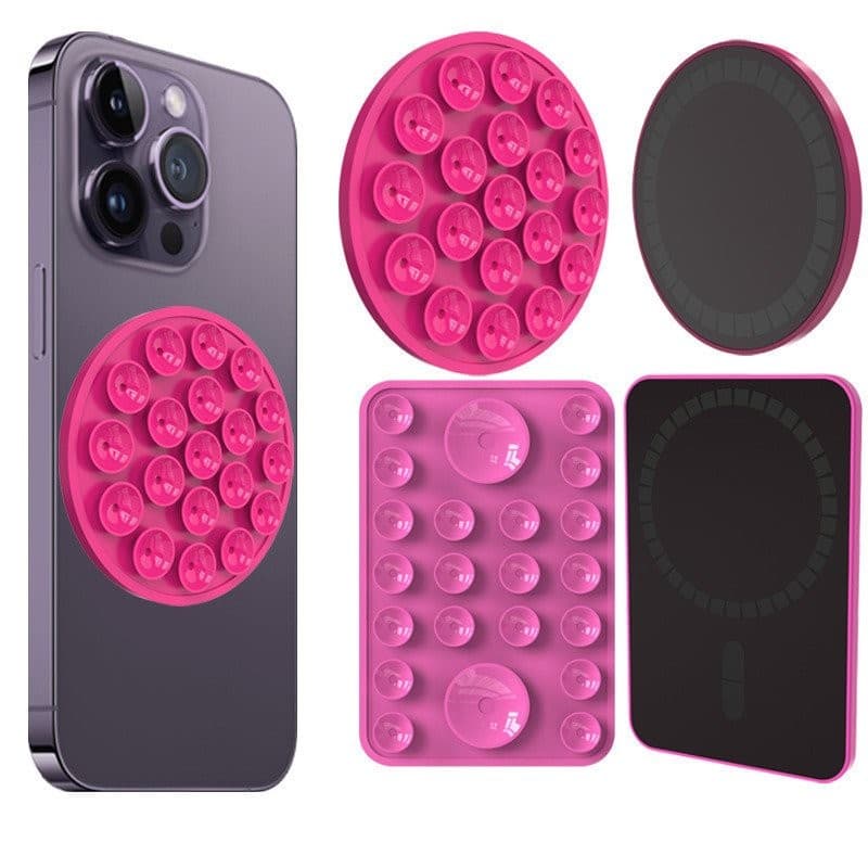 Suporte Magnético de Silicone com Ventosa para Telefone - Adesivo Forte para Painel de Carro/Mesa/Parede, 360 °   Ajustá