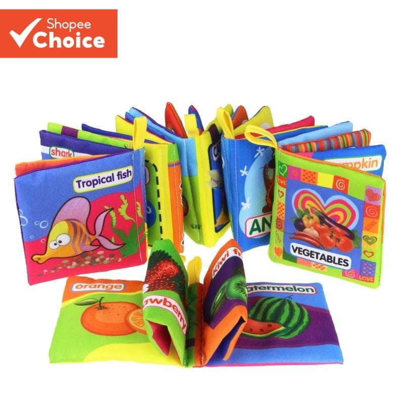 Livro De Pano Macio Para Bebê Com Chocalho Brinquedo Educacional Precoce Presente De Natal Recém-Nascido