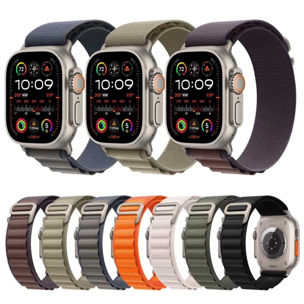 Pulseira De Nailon Para Relógio Smartwatch Apple Watch Ultra 3 2 Series 11 10 9 8 7 SE 6 5 4 3 2 1 49 46 41 45 44 42mm