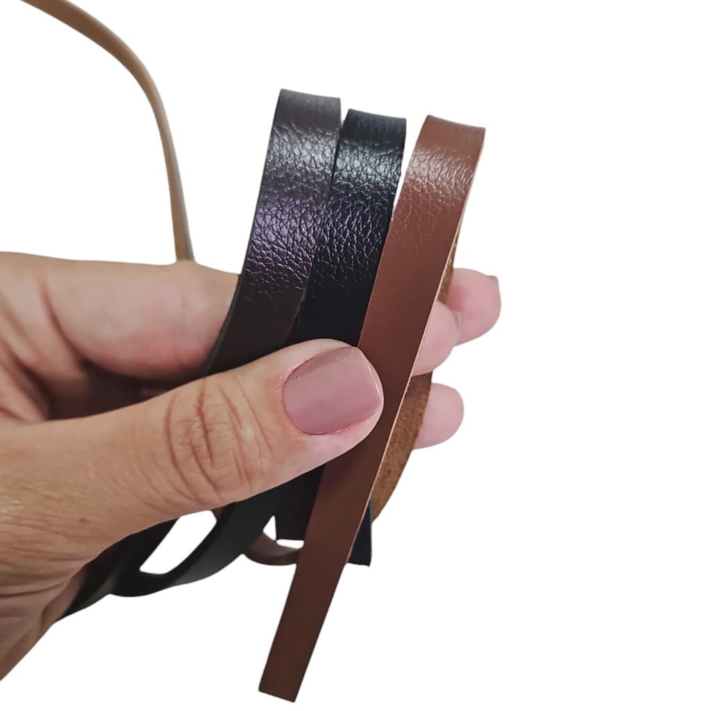 15 Metros de Tira de Couro Ecológico- 1cm de Larg. (11 CORES DISPONÍVEIS)