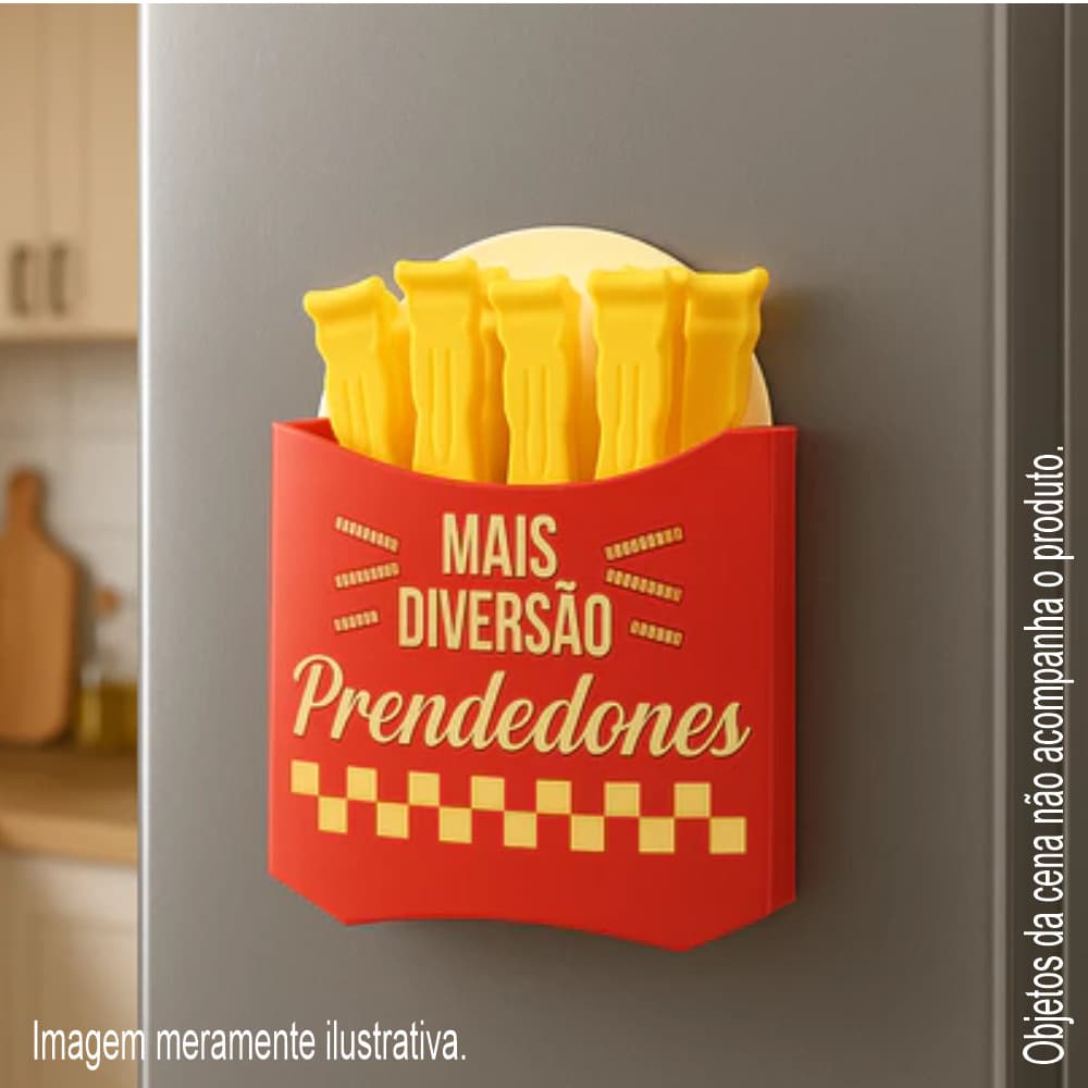 10 Prendedores Seladores de Alimentos com Imã Batatas Fritas - Clipes De Vedação De Conservação