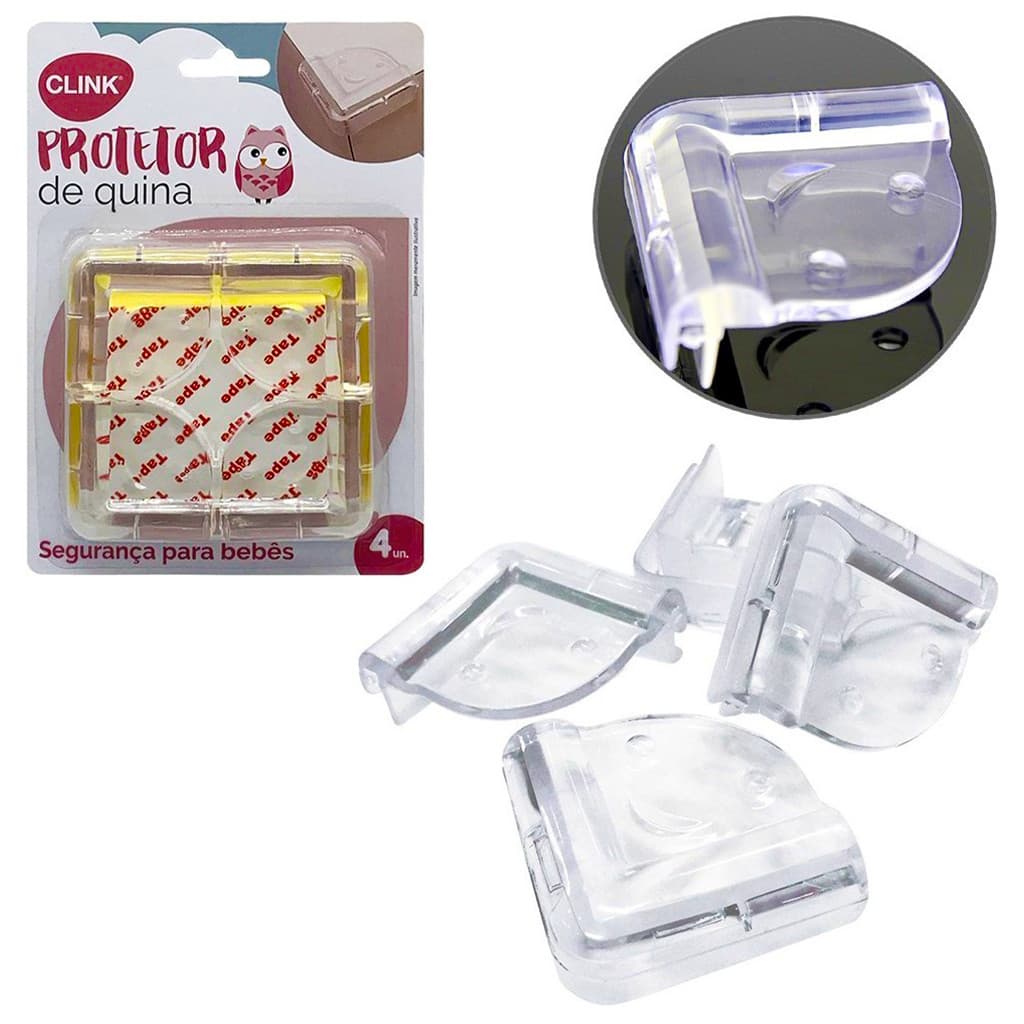 KIT 4 Protetor Quina Mesa Canto Segurança Bebê Criança