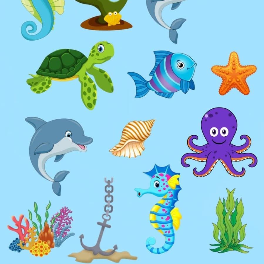 Tecido TRICOLINE MISTA Estampa Digital - Fundo do mar 5