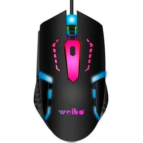 Mouse Gamer USB Com Fio Weibo M-39 Luzes Lgb