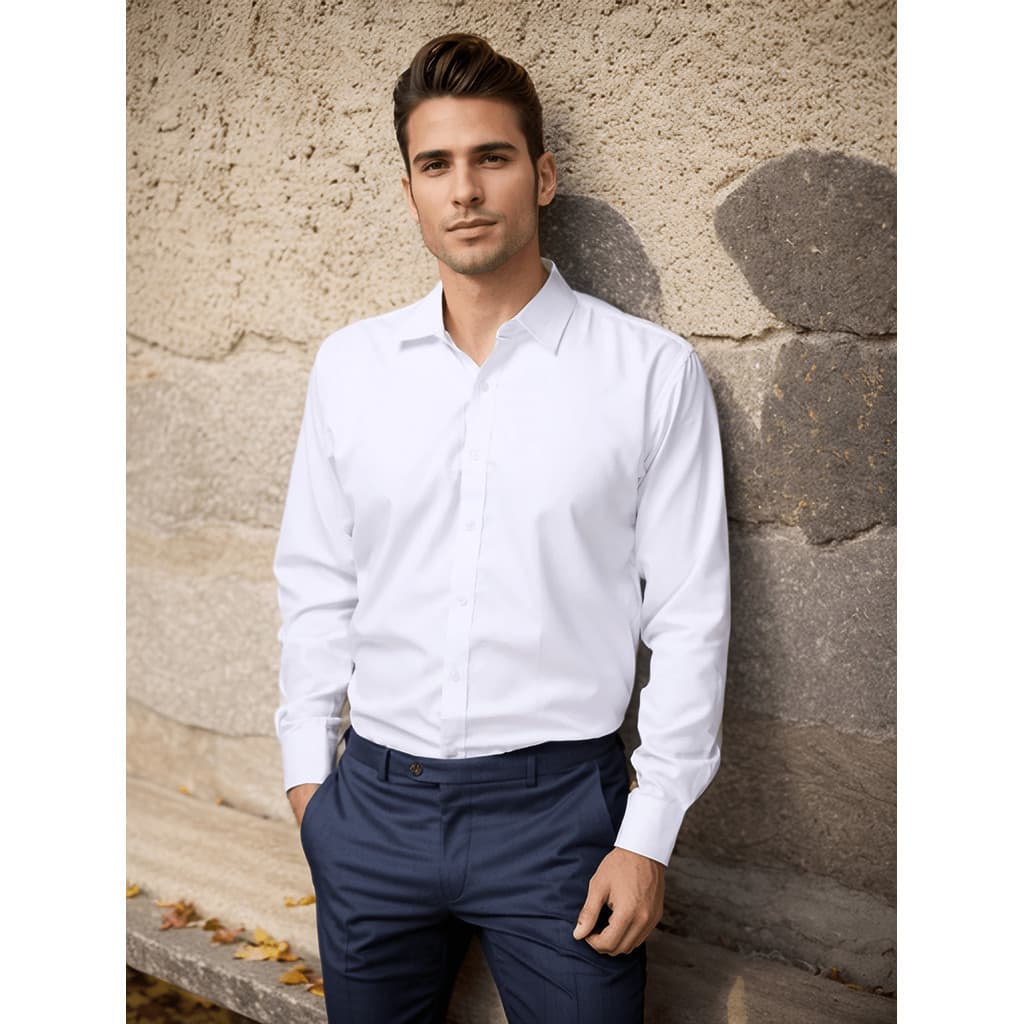 Camisa Social Masculina Manga Comprida Escritório Casual De Boa Qualidade Slim Fit Com Elastano