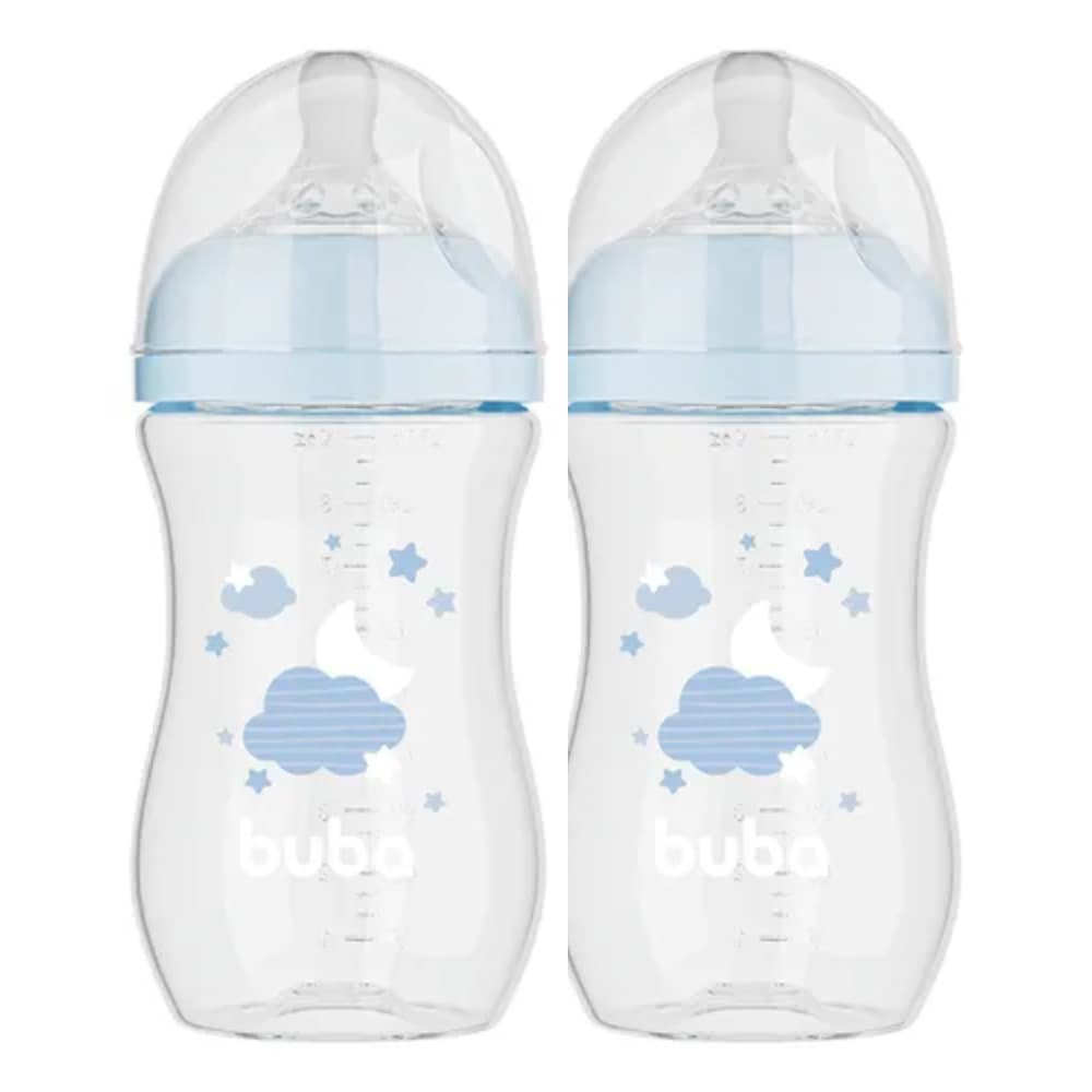 KIT C/ 2 MAMADEIRAS EASY FLOW NUVEM AZUL 270ML