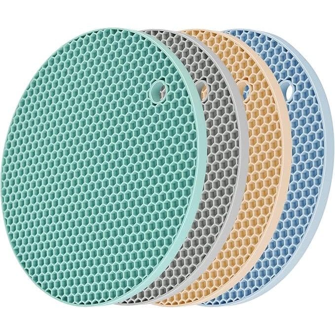 Kit De 4 Protetores Resistentes Para Apoios De Panelas De Silicone (Suporte Atacado)