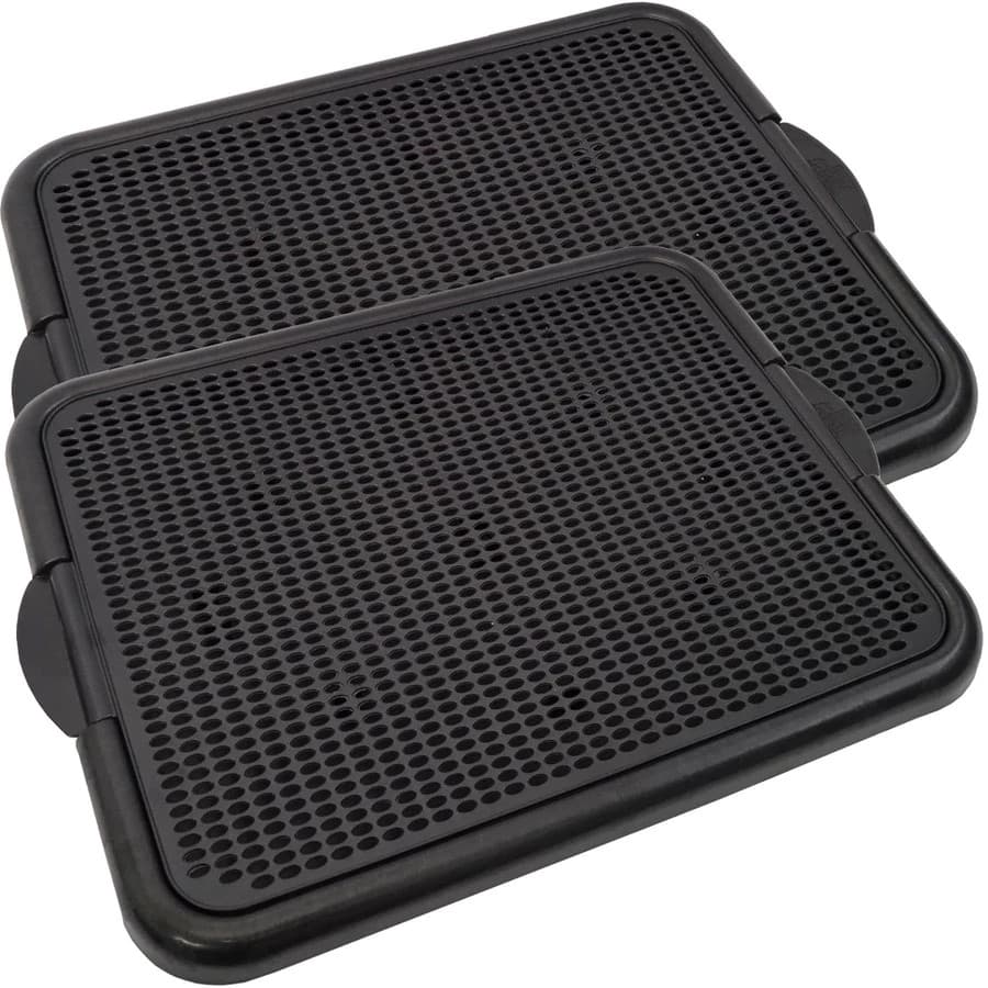 Kit 2 Sanitário Canino Grande Tapete Higiênico Xixi Plástico - Preto