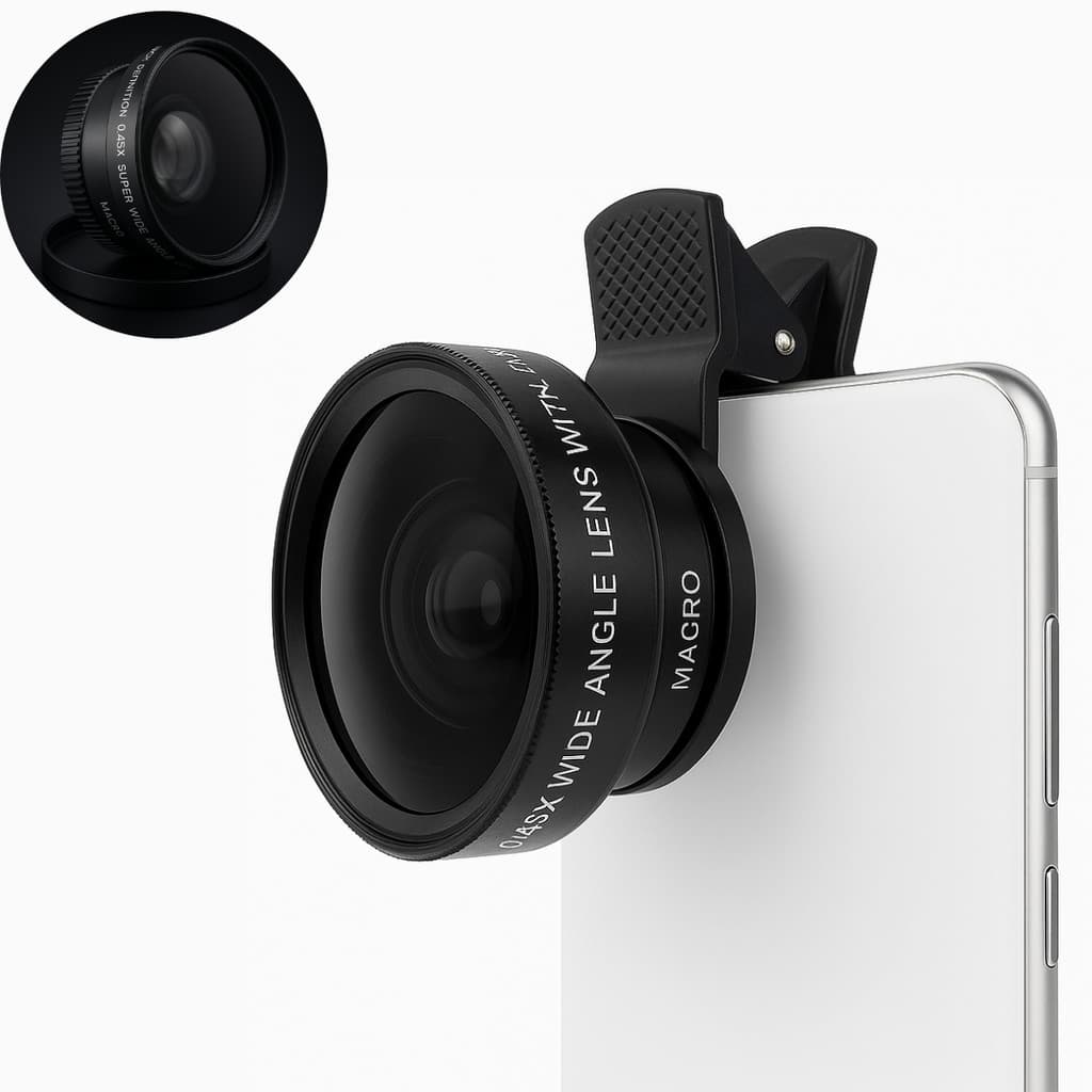 Lente Celular Macro 12.5x e Super Ângulo 0.45x 2 em 1