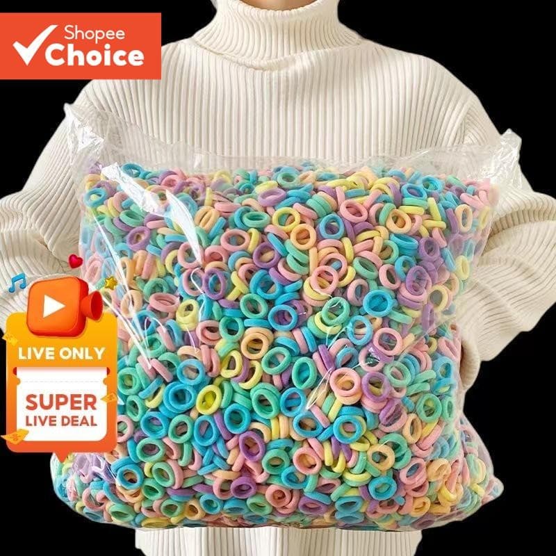500 Faixas De Cabelo De Alta Elasticidade Dos Pces , Laços Suaves Para Mulheres , Suportes De Rabo De Cavalo Não Danific
