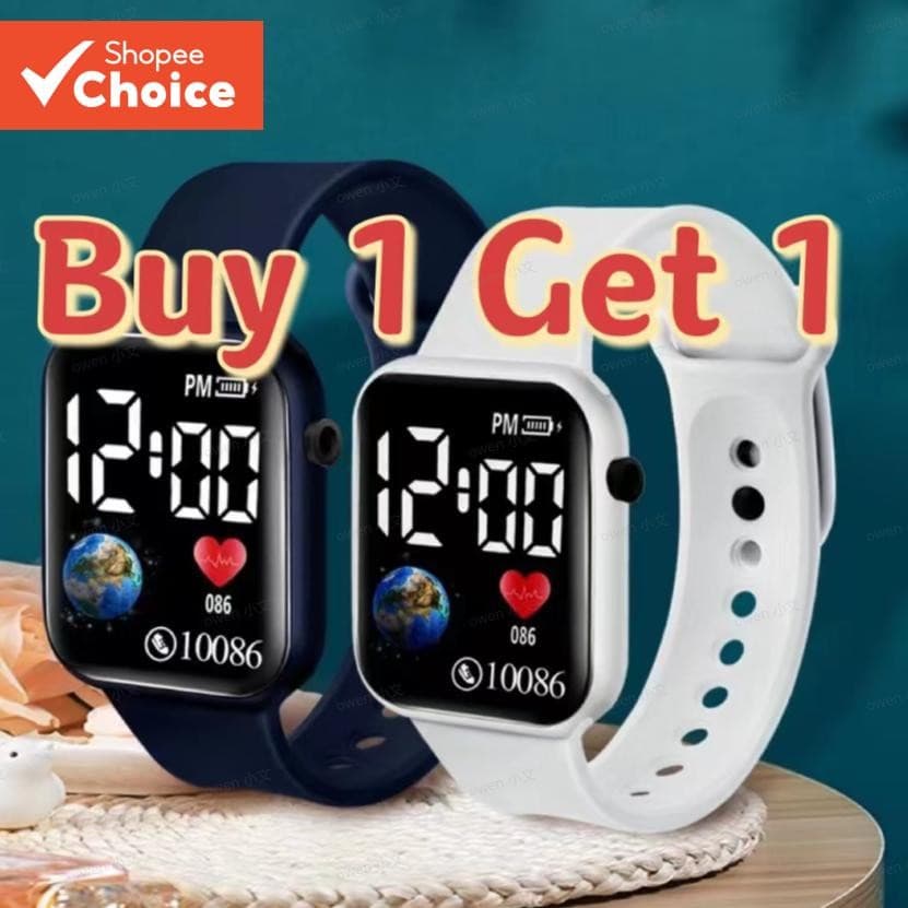 Compre 1 E Ganhe 1 Grátis – Relógio Esportivo LED Luminoso Infantil Com Display Digital Presente Para Estudantes