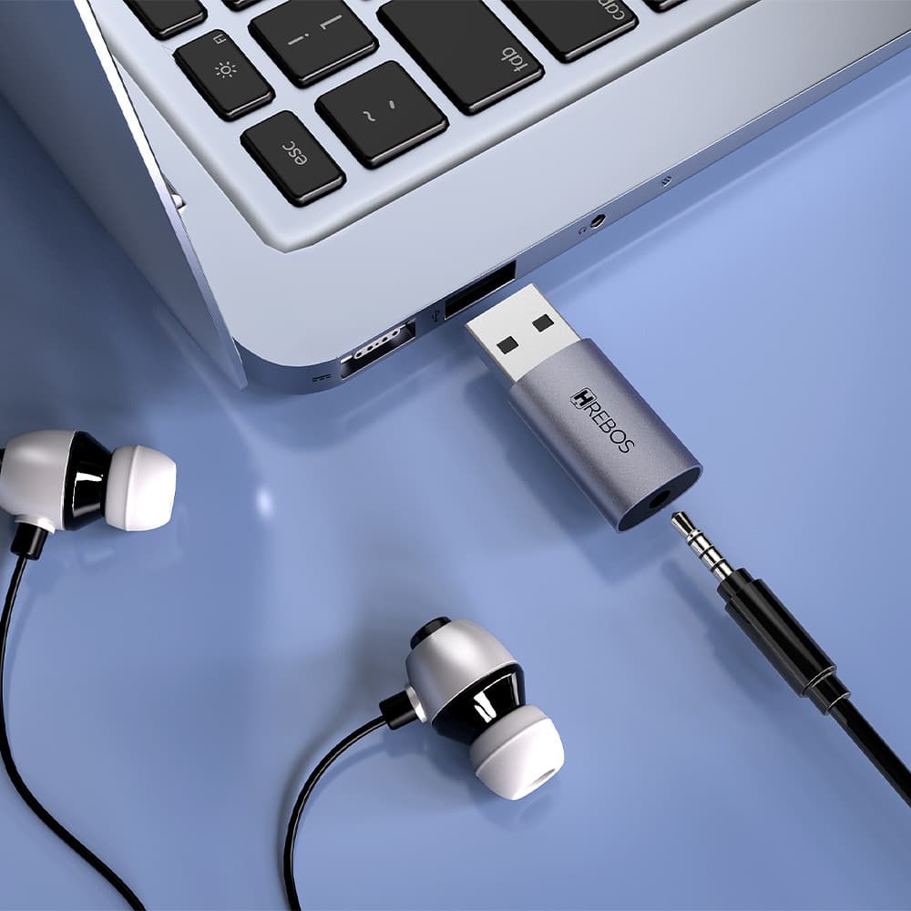 Adaptador OTG Premium HREBOS AD-504 – USB-A (Macho) x P3 (Fêmea) – Cinza