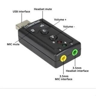 Placa De Som Usb 7.1 Canais Adaptador Audio Fone De Ouvido