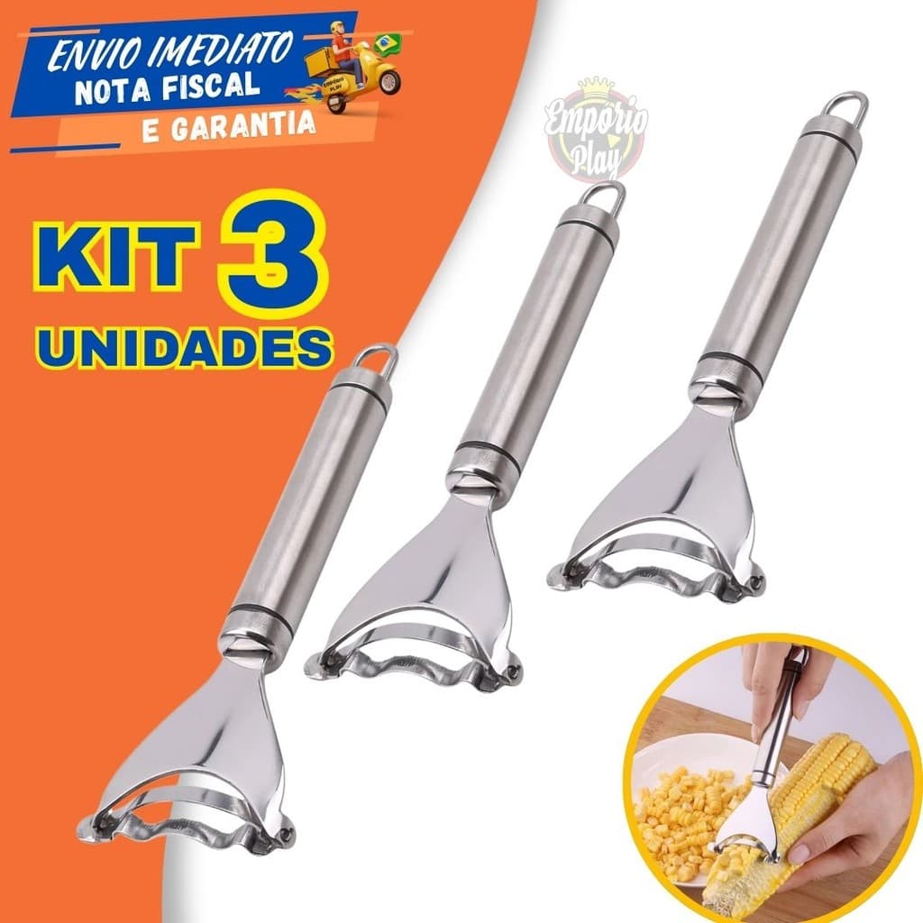Kit Cortadores De Milho Verde Profissional Em Aço Inox Debulhador