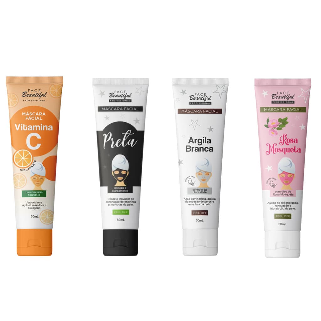 Display 12un Mascara Facial Peel Off Bisnaga 50ml Face Beautiful