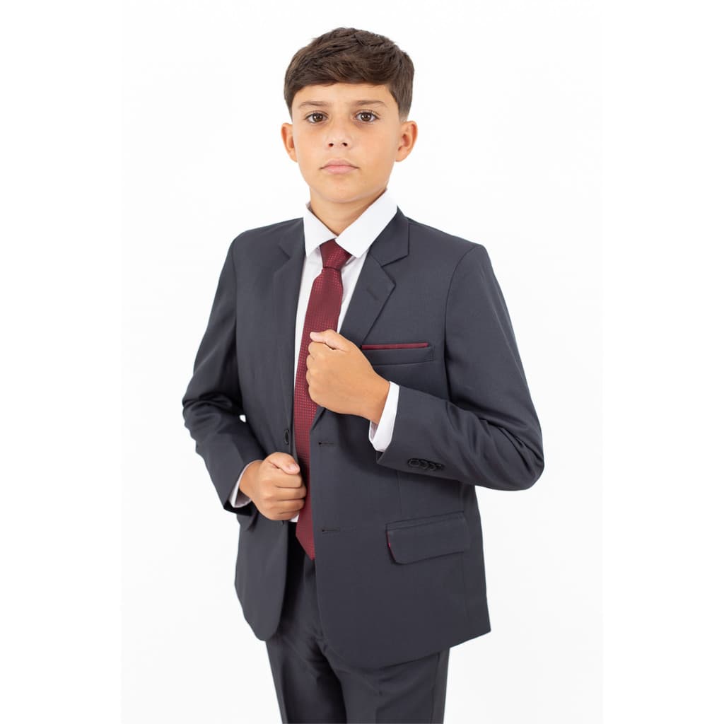 Terno Infantil Slim Chumbo Microfibra Italiano