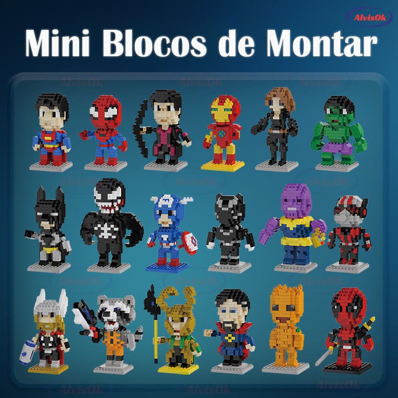 Mini Blocos Marvel/DC Presente Criativo para Fãs e Colecionadores! Brinquedo Educativo
