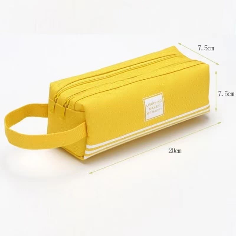 Estojo de lápis portátil de lona de papelaria de camada dupla JORGE
