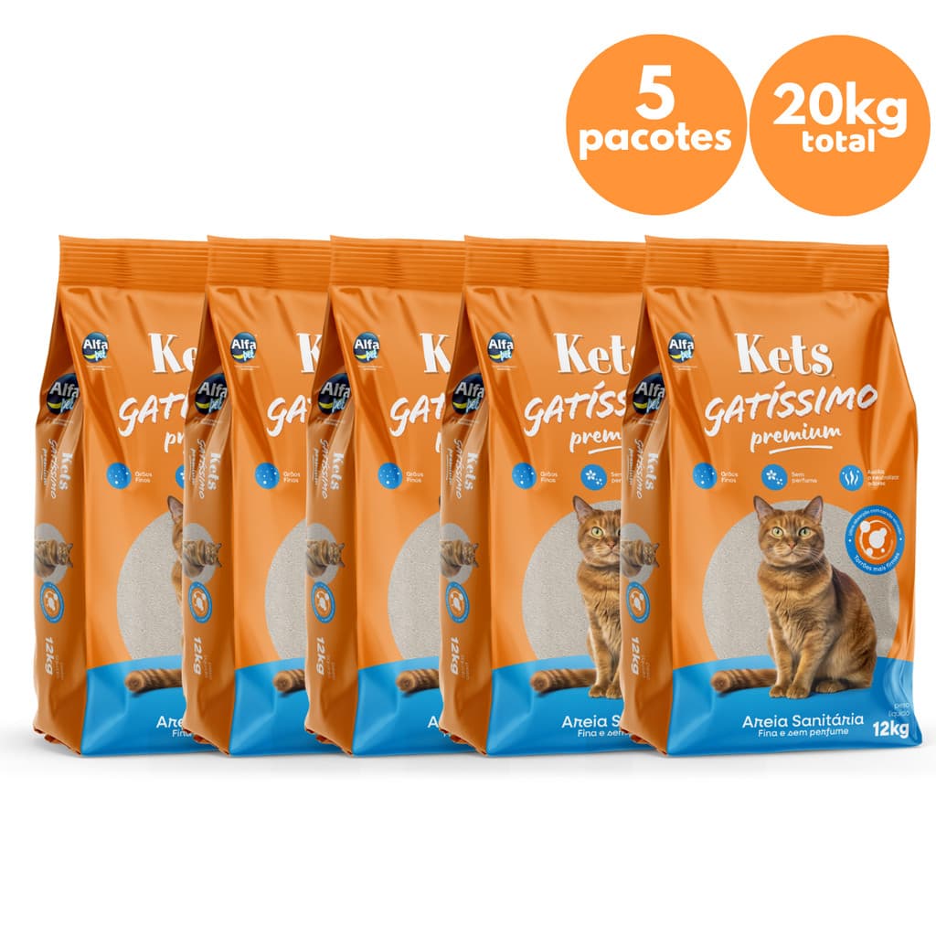 Kit Atacado Areia Sanitária Biodegradável Gatissimo 20kg para Gatos