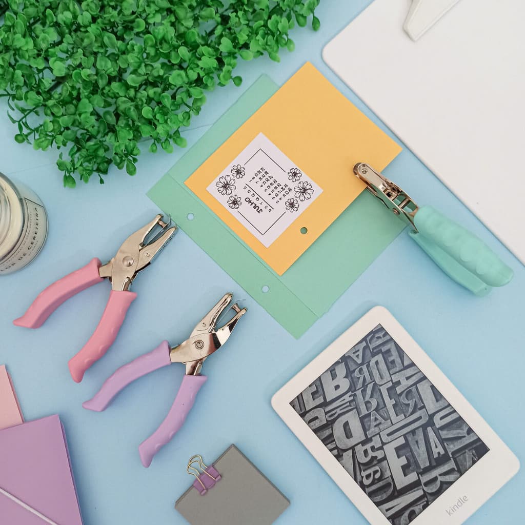 Furador de Folhas Alicate Perfurador De Papel 1 Furo 6mm