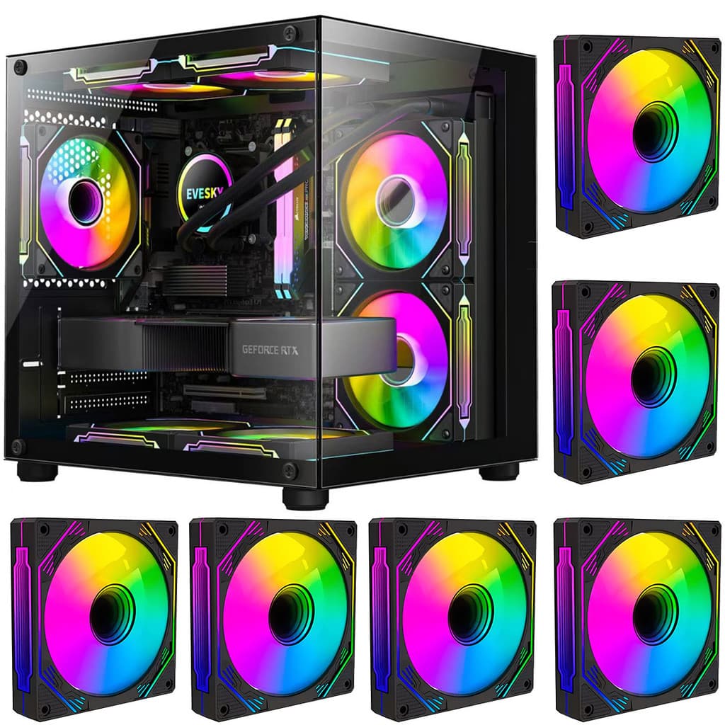 Gabinete Gamer  Aquário em Vidro Com 6 Fans RGB GB1796