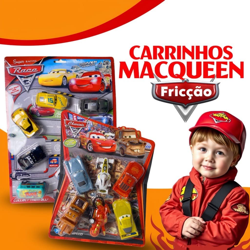 Kit 8 Carrinhos Fricção Filme Carros 3 Mcqueen E Sua Turma Brinquedo Infantil