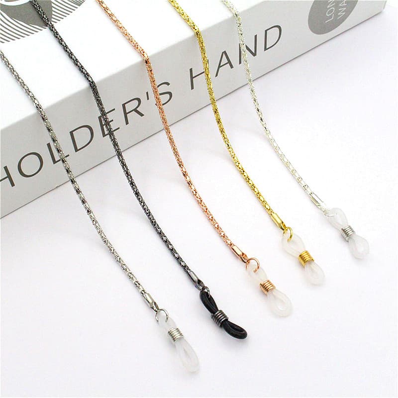 Corrente de óculos com sentido sênior, colar europeu e americano, corrente anti-perda para fones de ouvido Bluetooth, co