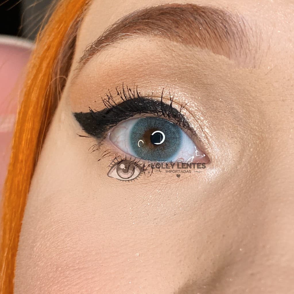 [UMA LENTE] Lente de Contato Maldives Blue Urban Layer com grau Miopia Azul UNIDADE