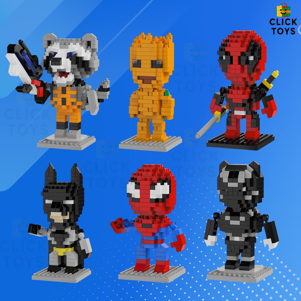 Blocos de Montar Anime Mini Brinquedos Marvel DC  – Diversão Garantida para Pequenos e Adultos!