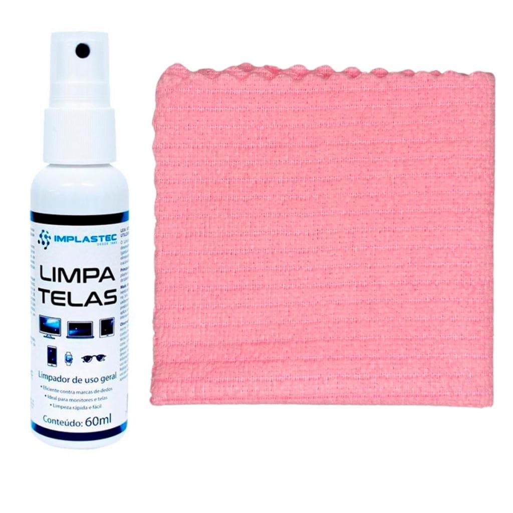 Kit Limpa E Desengordura Telas Celular Tv Notebook Gps Cor: Rosa Pastel